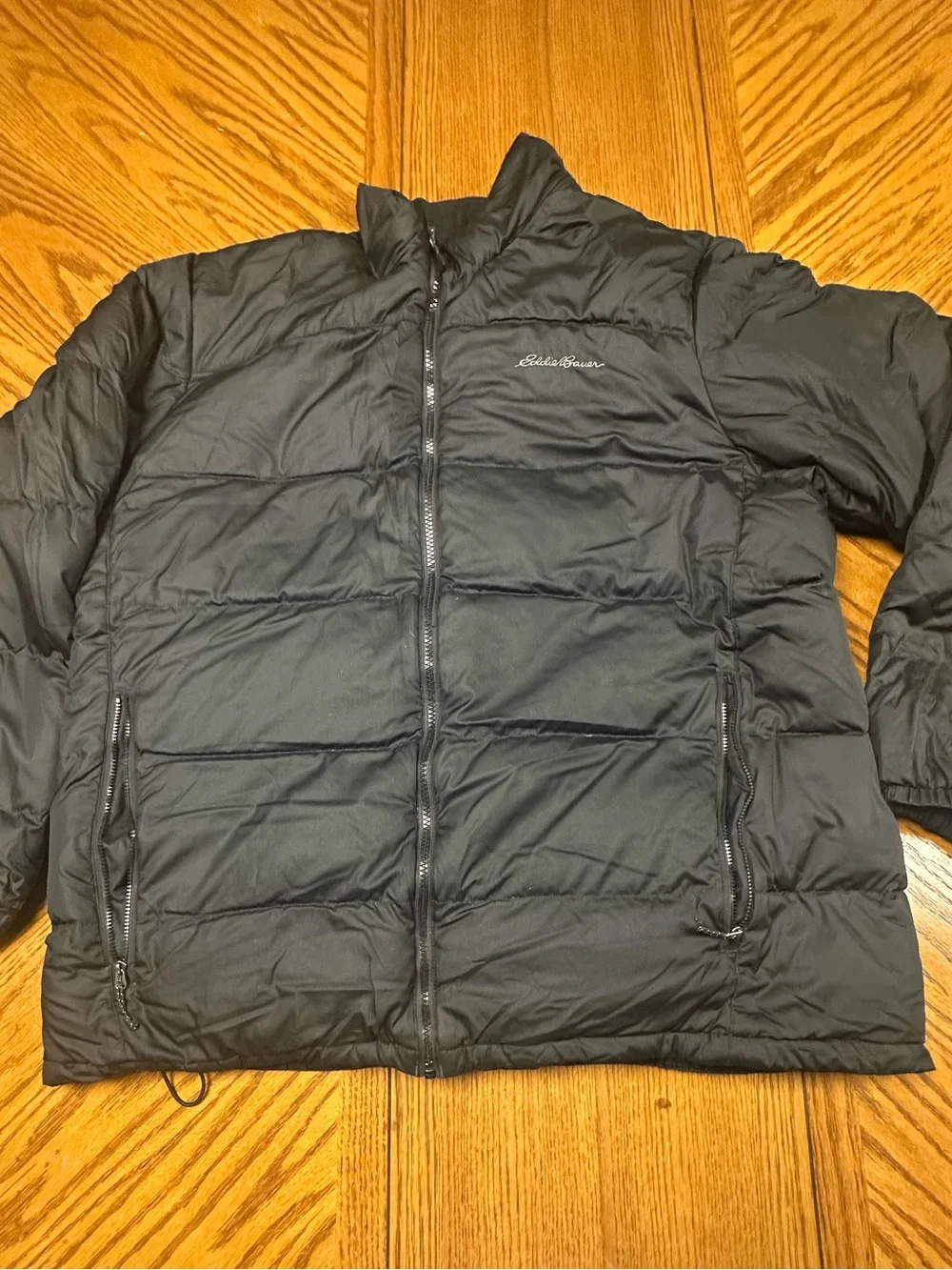 Eddie Bauer Men's Black Quilted Down Puffer Jacket Size XL